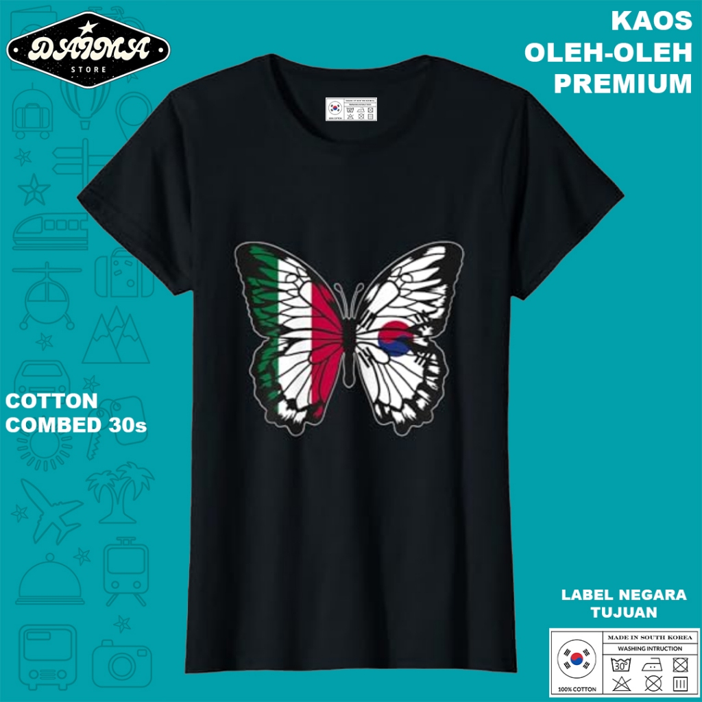 KAOS OLEH OLEH KOREA 45 PAKAI TAG LABEL KOREA ASLI BAJU SOUVENIR PREMIUM GIFT