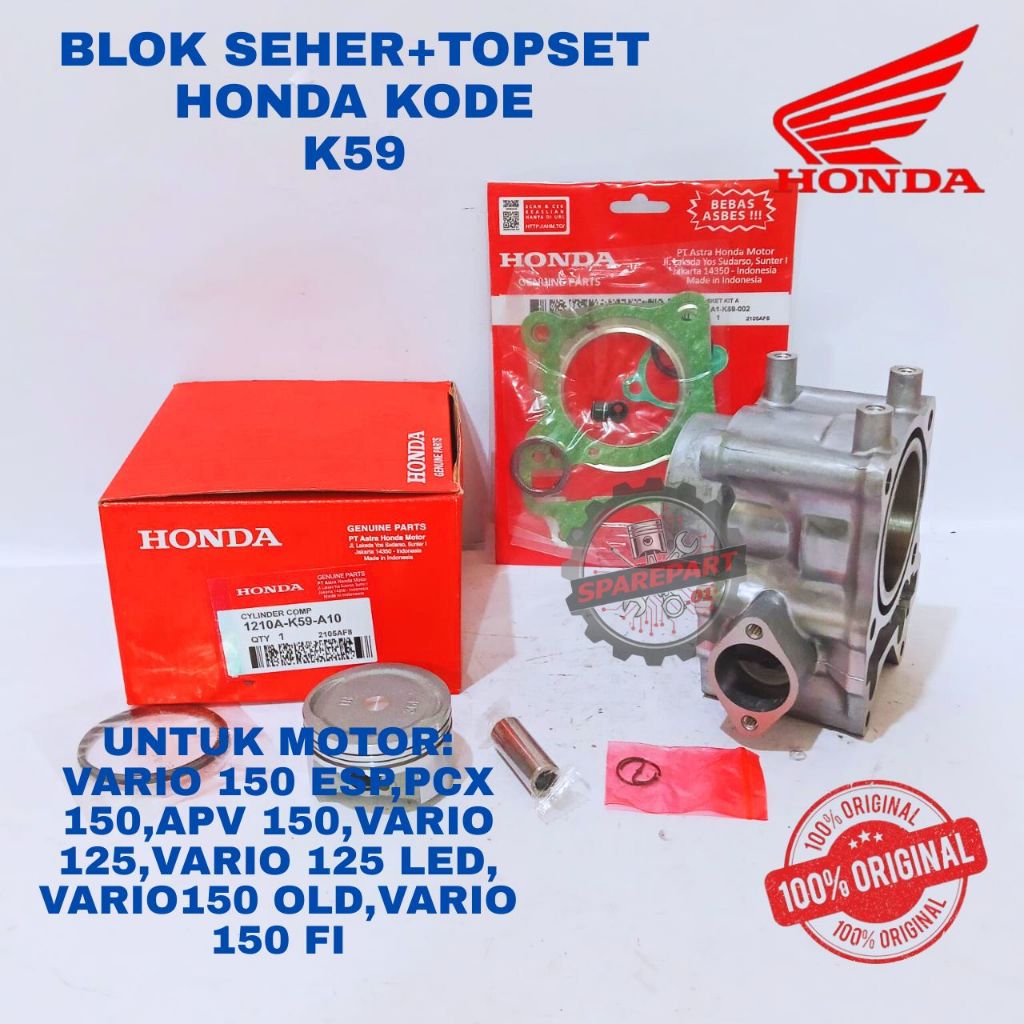 BLOK SEHER ORIGINAL[+TOP SET] HONDA K59 VARIO, BLOK SEHER VARIO 150 ESP, BLOK SEHER PCX 150,BLOK SEH