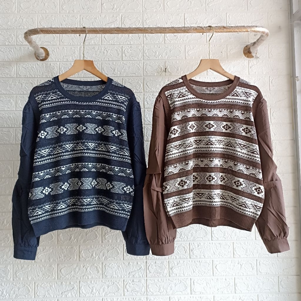 xoxo knit cardi mix blouse