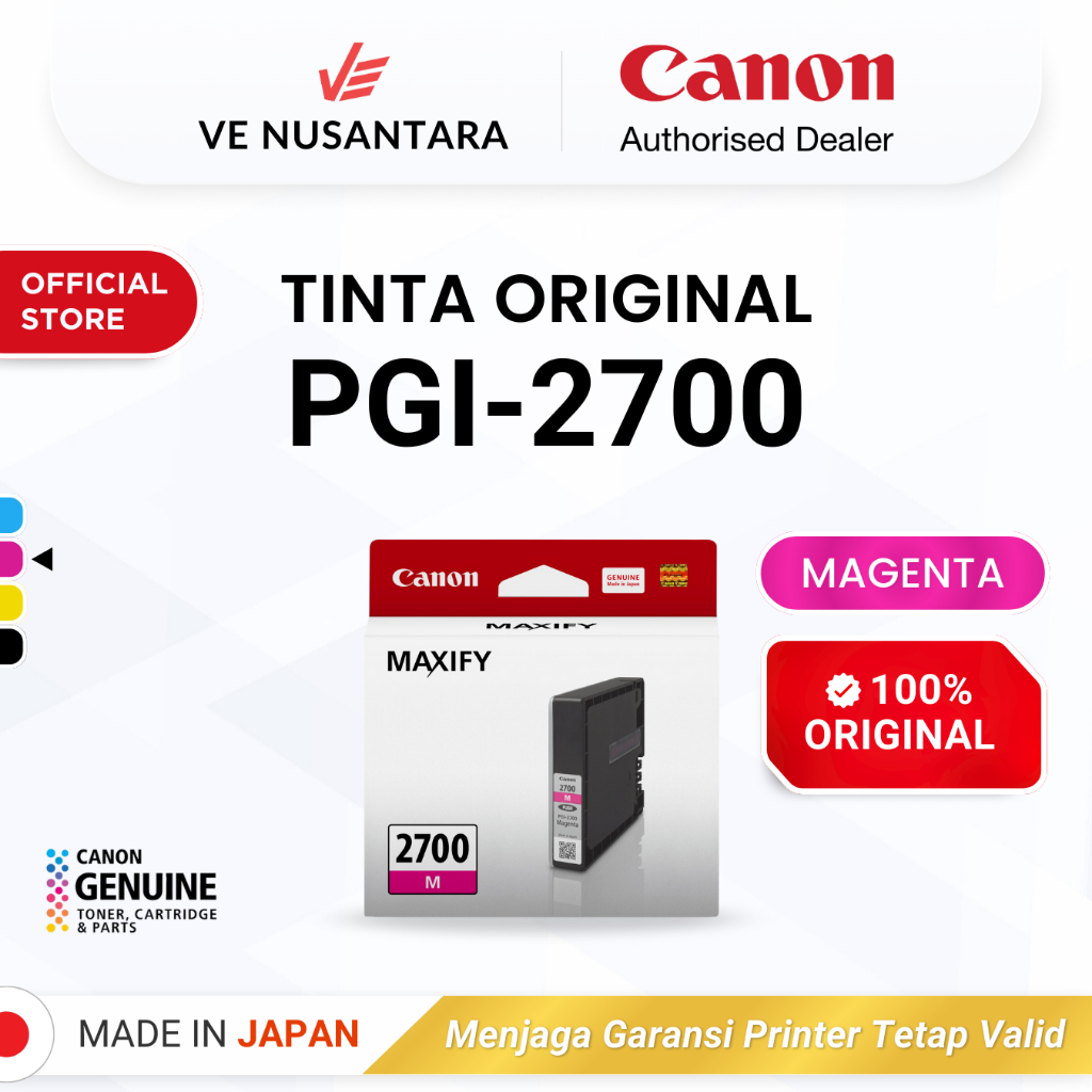 Tinta Original Canon 2700 Magenta PGI-2700M - Tinta Canon MAXIFY iB4170 MB5170 MB5470 - Tinta Cartri