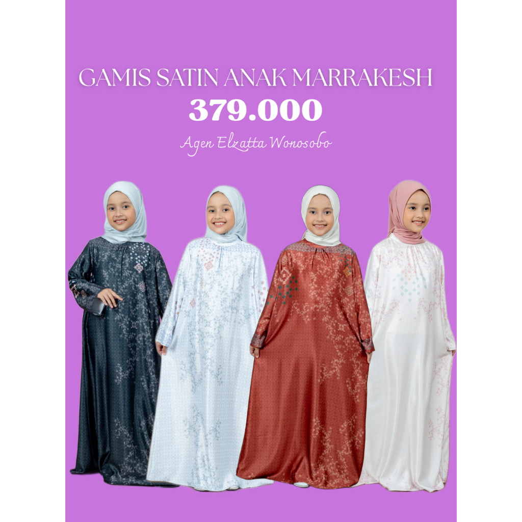 Gamis Anak Satin Marrakesh Gamis anak perempuan satin terbaru adem nyaman dipakai