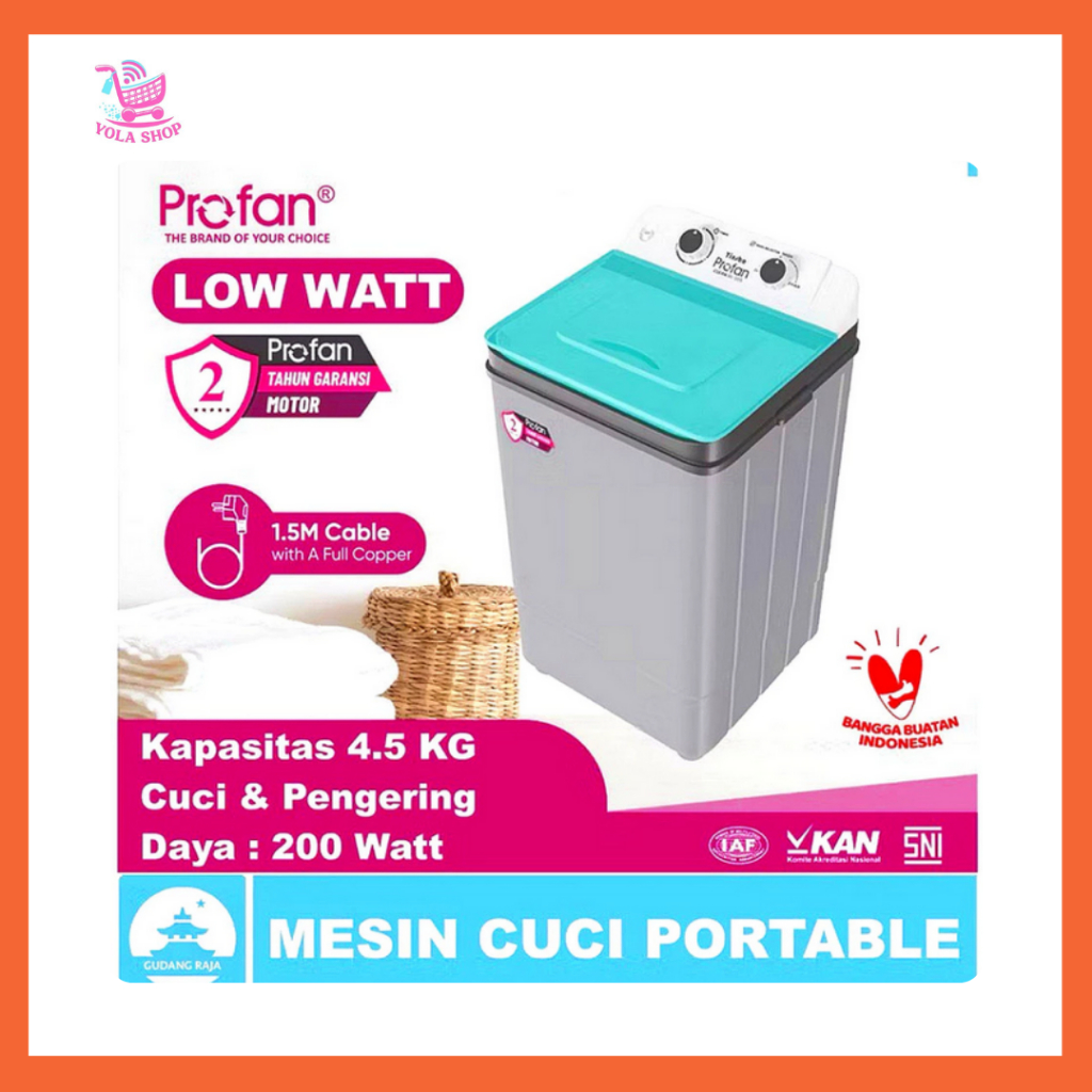INSTAN Mesin Cuci Portabel Profan 4.5KG Hemat Listrik