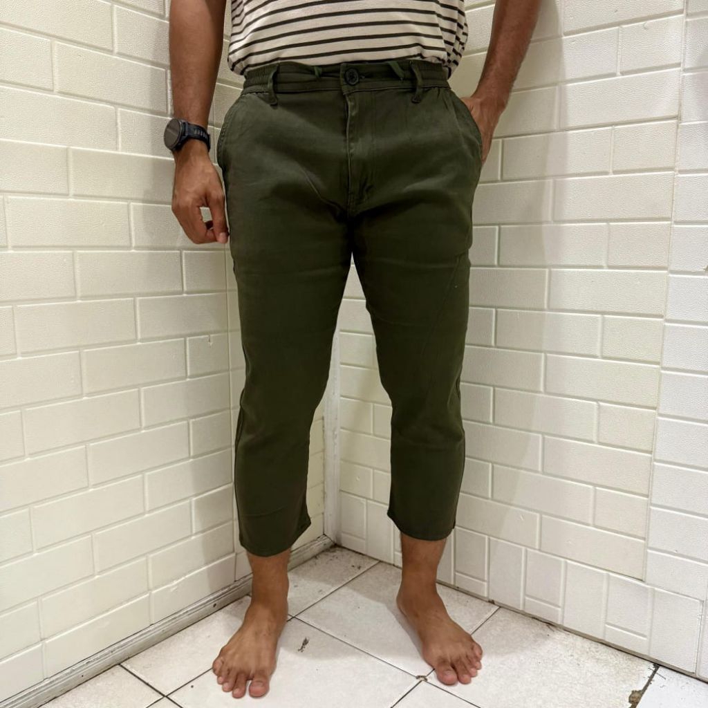 Celana Sirwal Angkle Pants Formal Hablo Warna Hijau Army Slimfit
