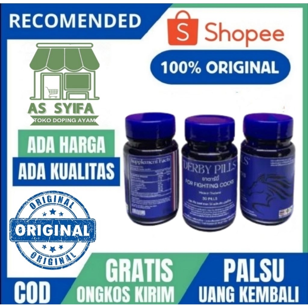 DERBY PILLS doping ayam aduan import Thailand original obat ayam, ayam laga, Taji ayam, ayam Filipin