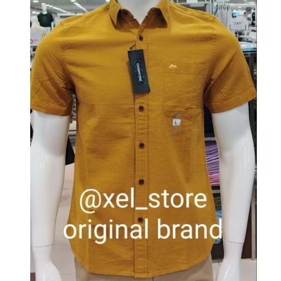 KEMEJA LENGAN PENDEK RICARDO ORIGINAL MUSTARD PREMIUM