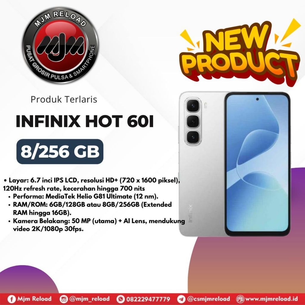 INFINIX HOT 60I 8/256 NEW MJM PHONE STORE