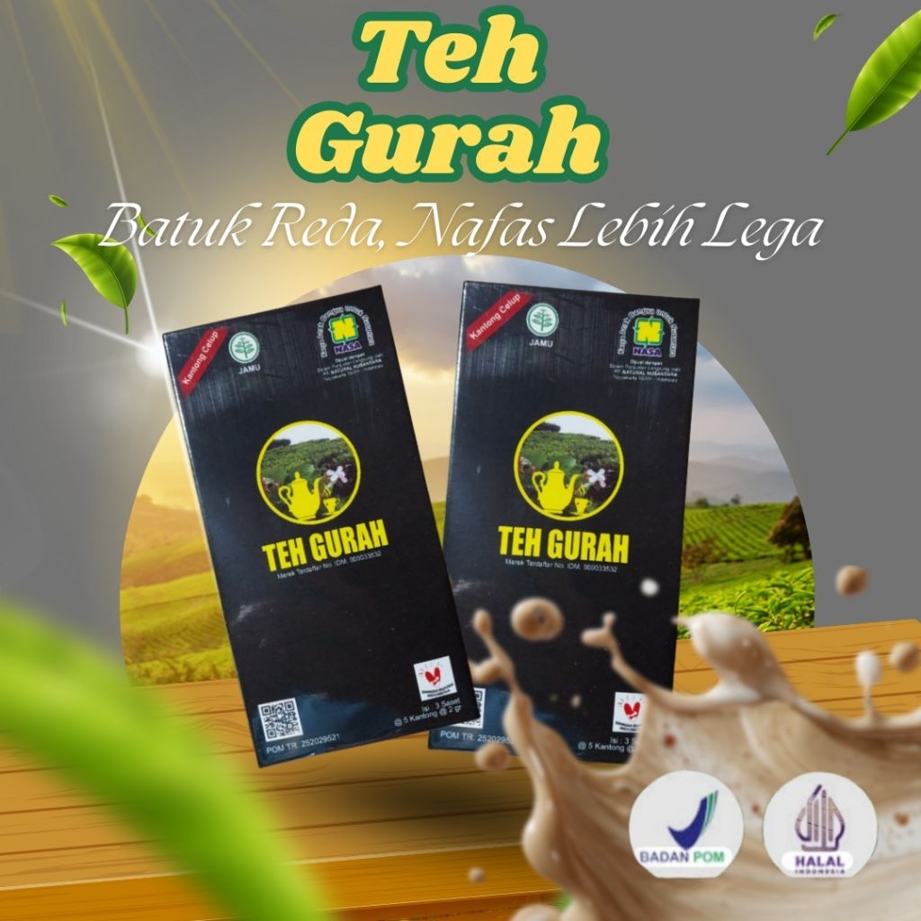 Teh Gurah Nasa original- Teh Herbal untuk atasi Dahak, Batuk ,sinusitis,dan asma , 100% alami sudah 