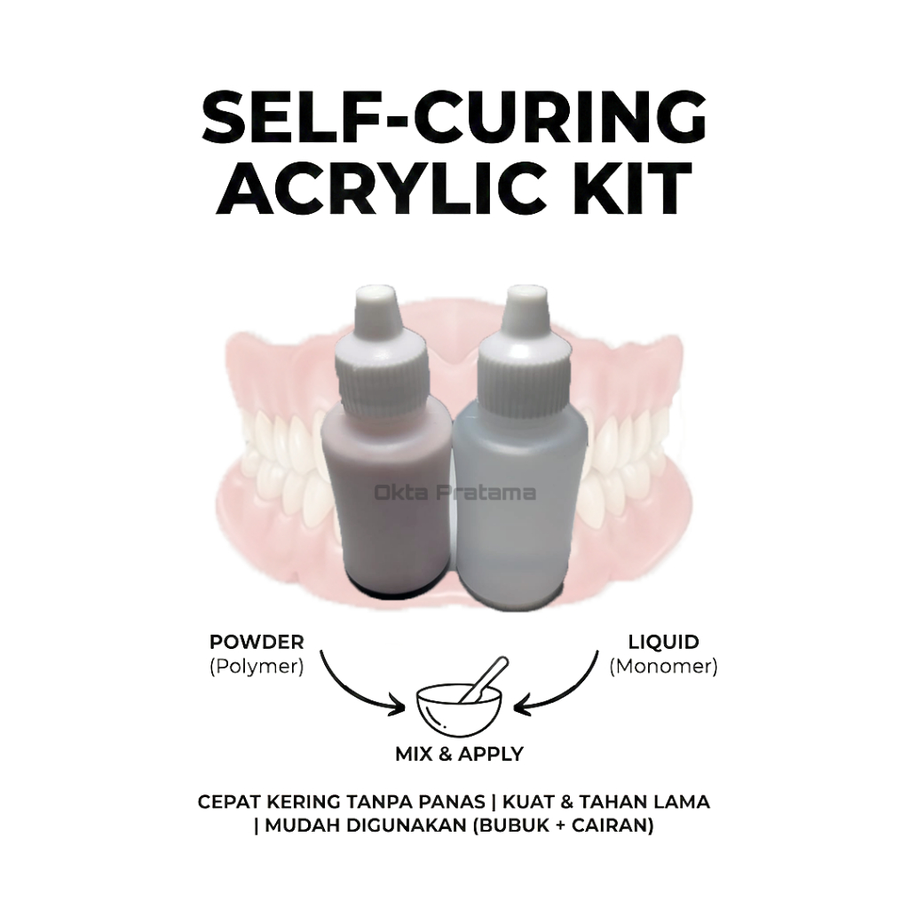 Lem Akrilik Penyambung Gigi Palsu Patah & Lem Huge - 35ml