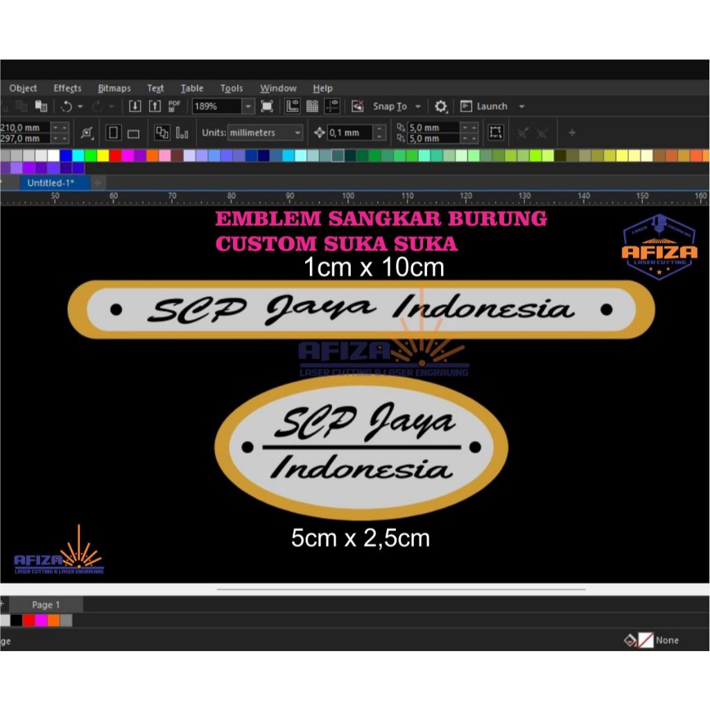 EMBLEM LOGO BURUNG atau sangkar burung AKRILIK  OVAL DUA LAYER dan panjang