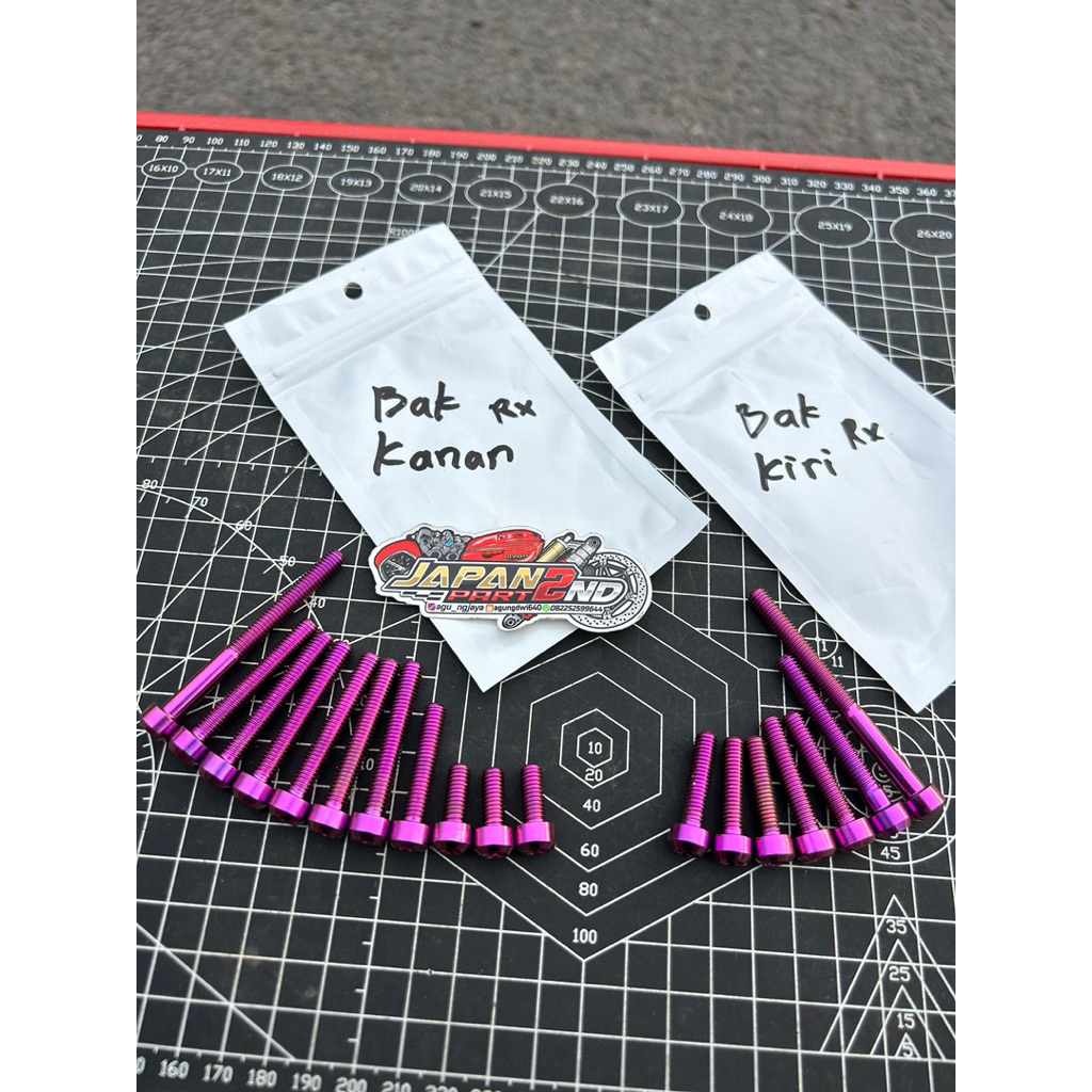 baut bak kanan kiri rx king titanium baut mesin rx king titanium GR5 original
