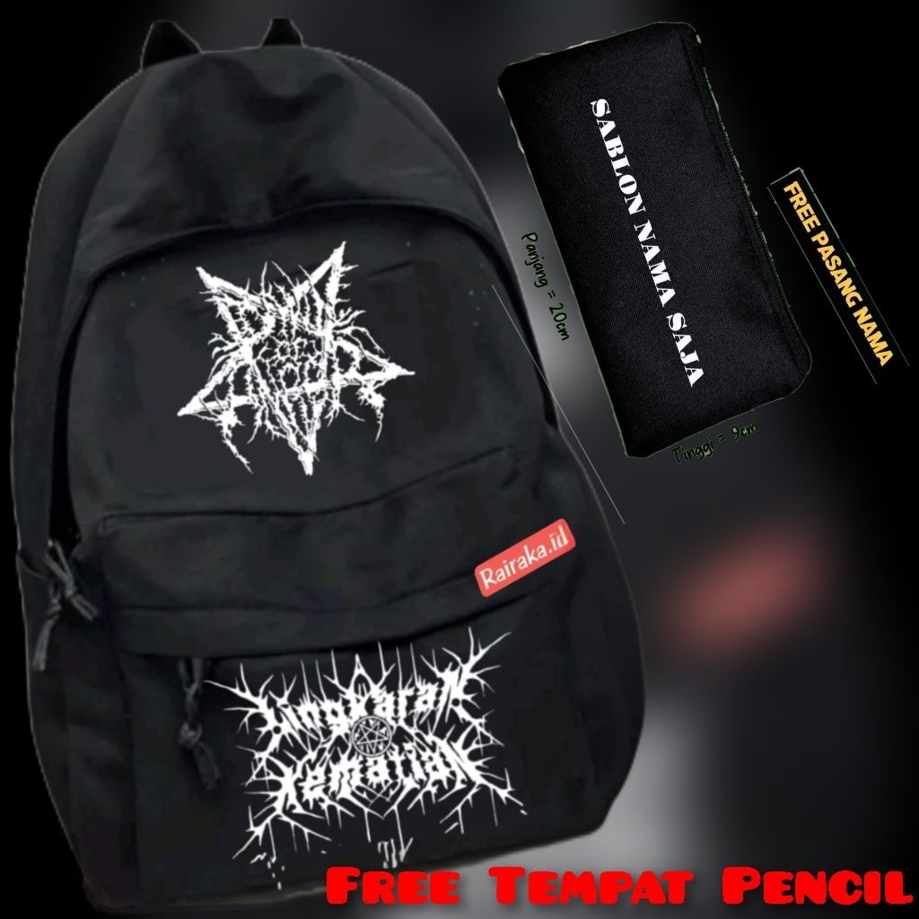 vampire grafiti tas ransel anak sekolah SD SMP SMA kuliah tas punggung Bagpack DESTRO warna hitam