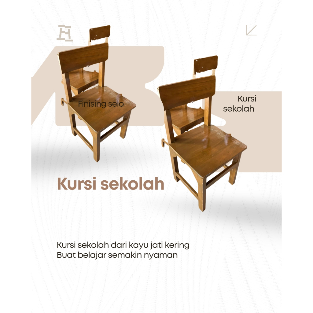 KURSI SEKOLAH SISWA BANGKU SEKOLAH KAYU JATI PERHUTANI SOLID