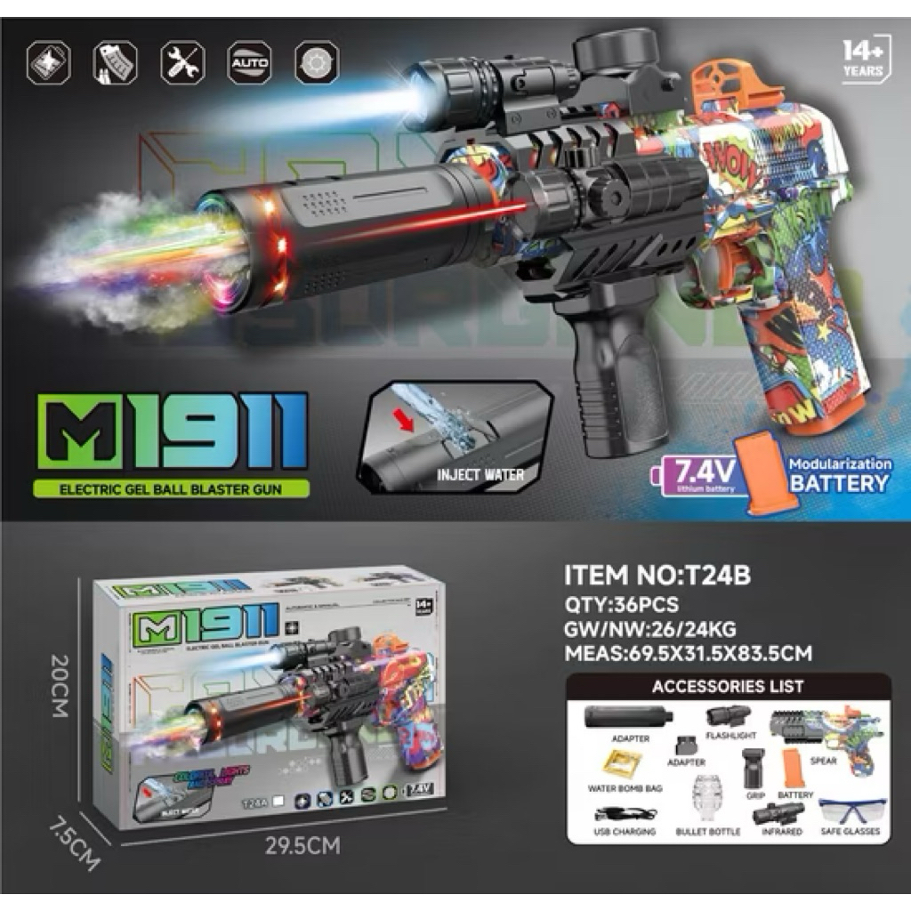 Mainan Anak Laki Laki Tembakan waterbeads M1911 Mainan Outdoor