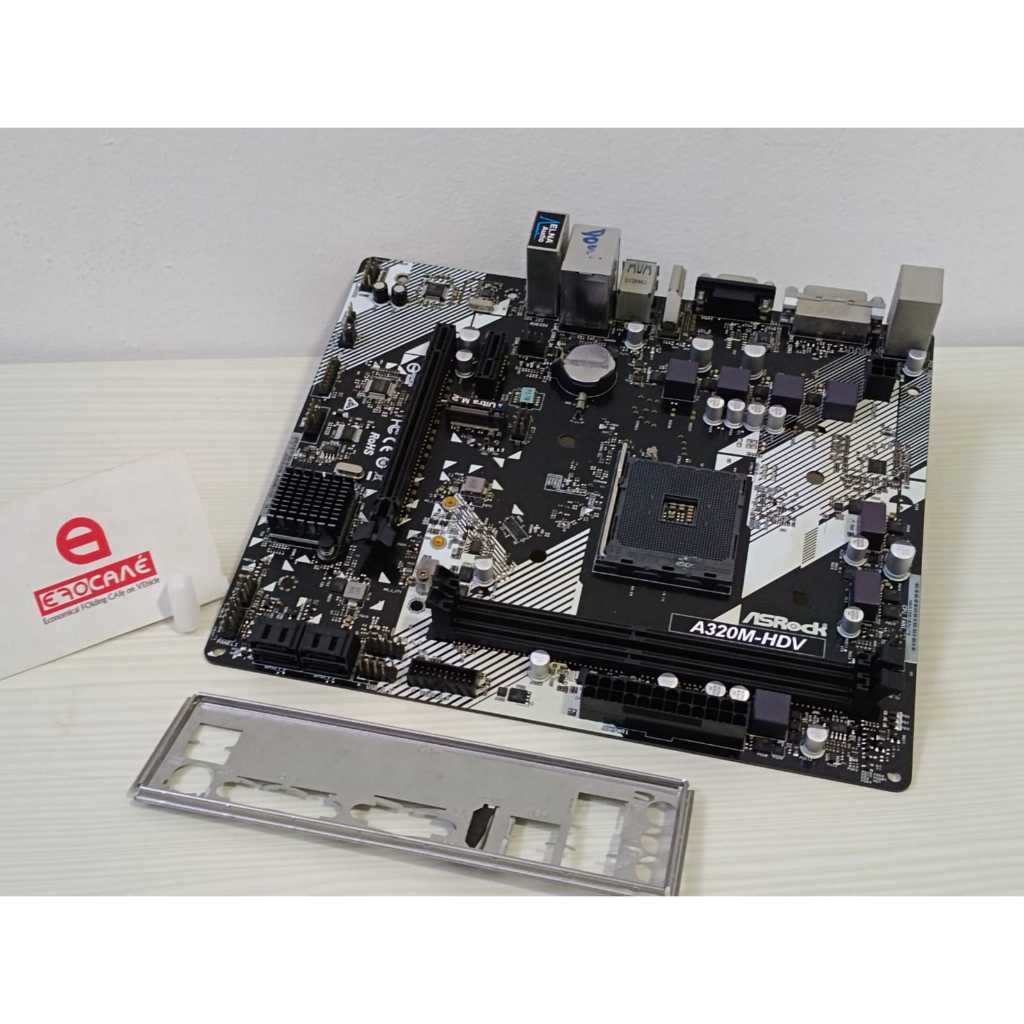 Mobo AMD A320 AM4 ASRock A320M HDV R4.0 support Ryzen 3000 --Terima Tukar Tambah (Upgrade/Downgrade)