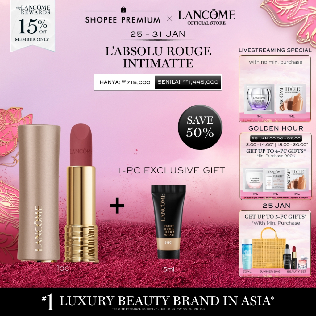 Lancome L'Absolu Rouge Intimatte Lipstick with Pro-Xylane