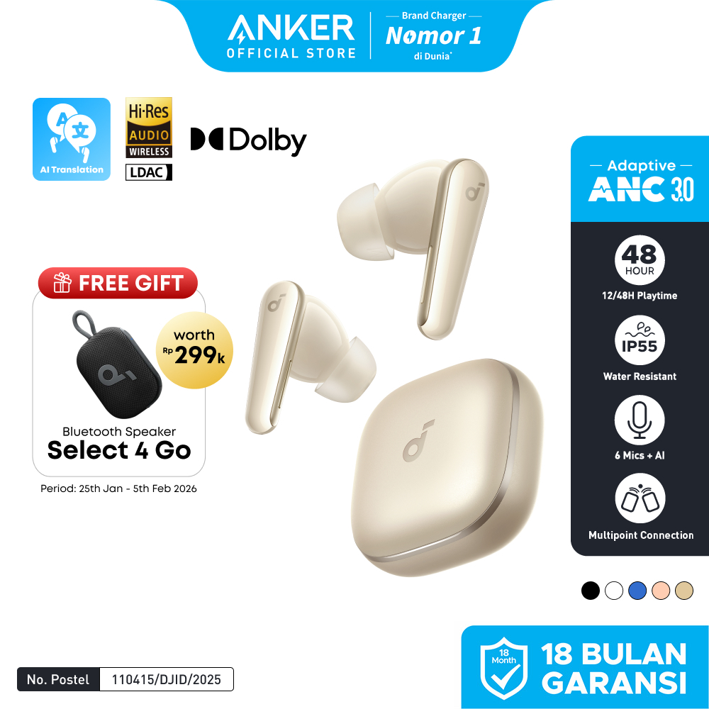 Soundcore Liberty 5 ANC by Anker, Noise-Cancelling Wireless Earbuds, 2x Stronger Voice Reduction, Re