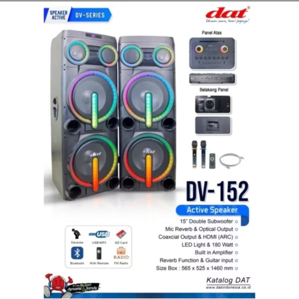 Speaker aktif pasif dat 15 inch dv152 karaoke bluetooth dv 152 aktiv pasiv