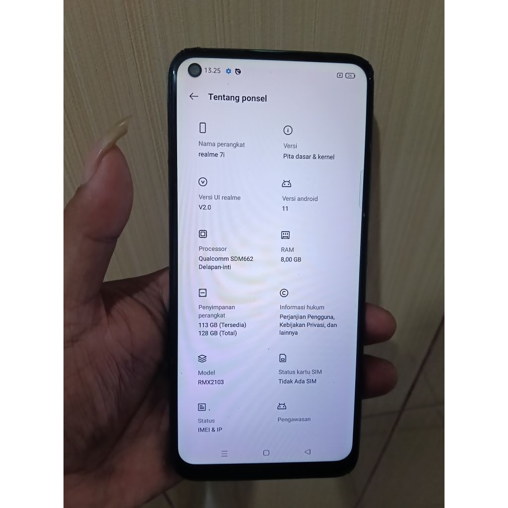 REALME 7I RAM 8/128 MINUS