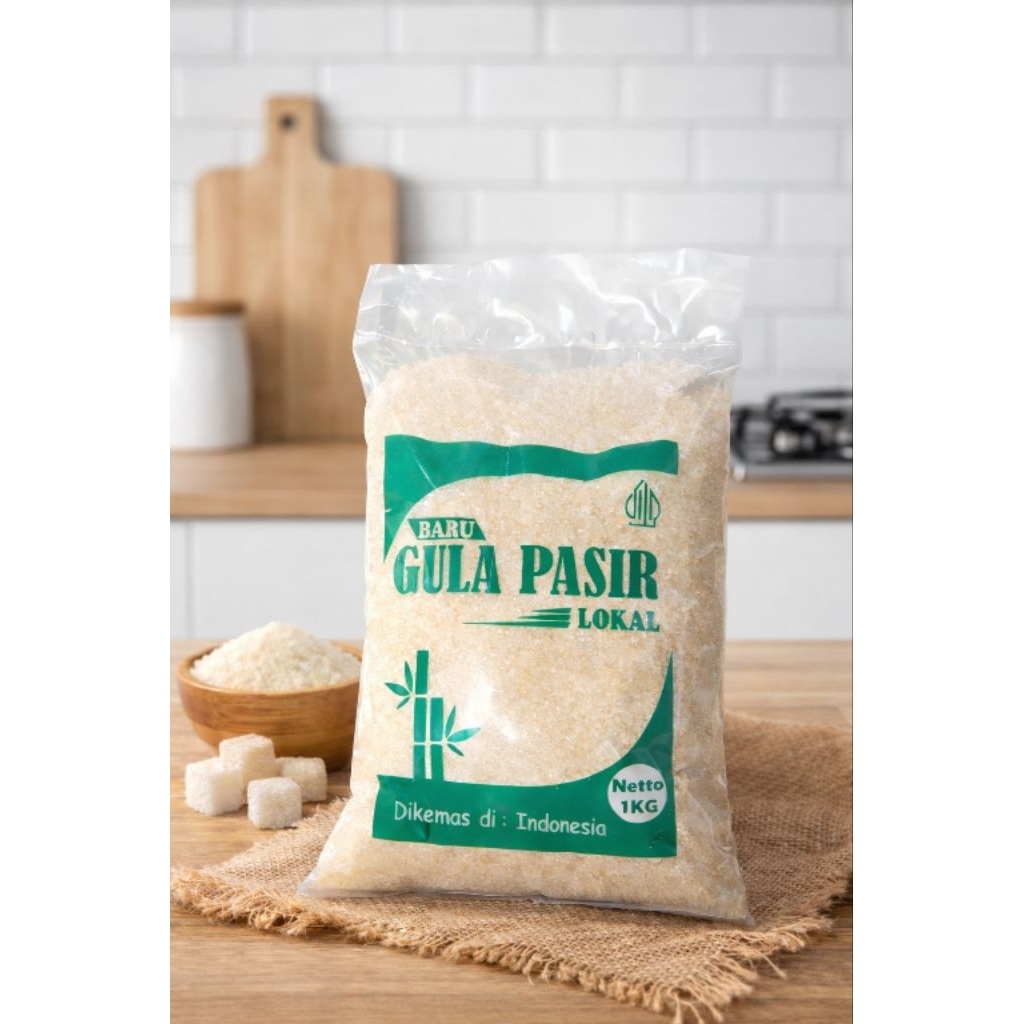 Gula Pasir Lokal 1kg  - Manis, Putih dan kuning kecoklatan
