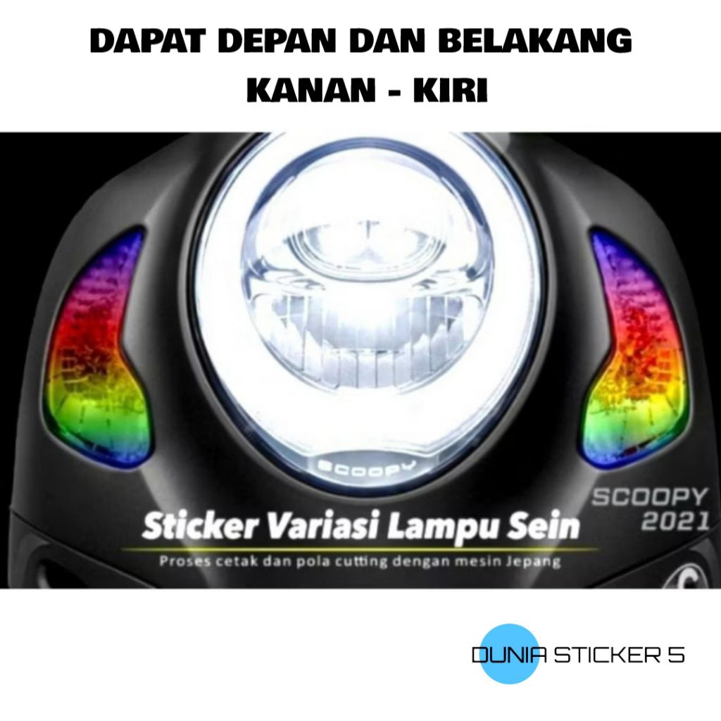 Sticker Sein Pelangi SCOOPY NEW 2021/2024 Depan dan Belakang Kanan-Kiri
