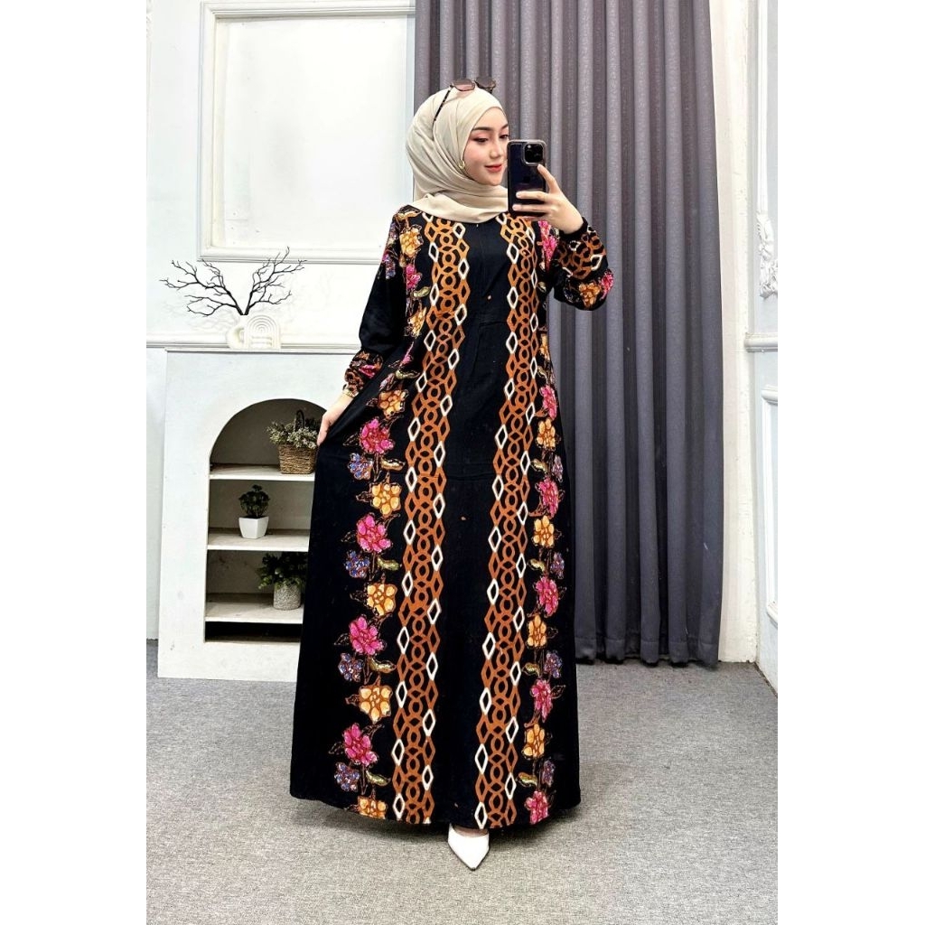 Bella_fashions21 gamis batik busui gamis twill rayon premium gamis simple jumbo dress kondangan sant
