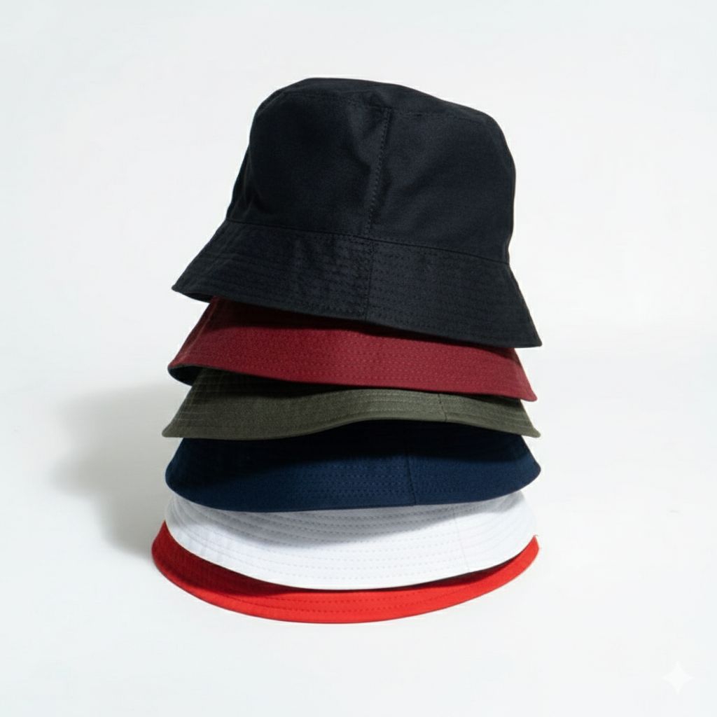 Topi Bucket Hat Anak 2 - 7 Tahun /polos/ Bordir Nama