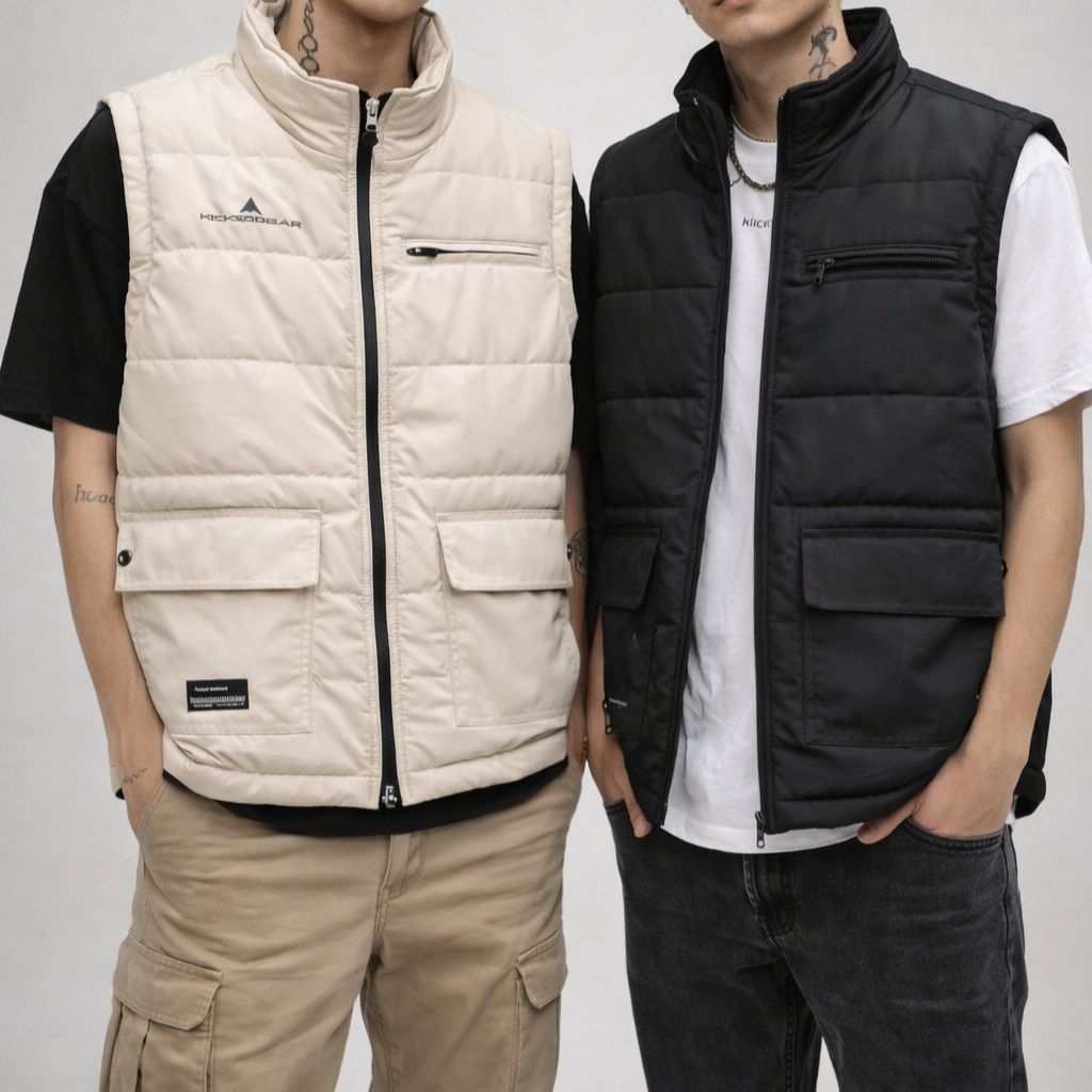 ASTRINA ROMPI KICKZOOGAR VEST PRIA PREMIUM TANPA TOPI ORI VEST KICKZOOGAR BORDIR