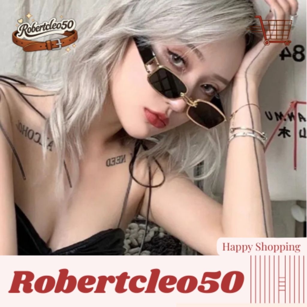 (KM37) Kacamata Persegi Panjang Ulzzang Unisex Viral Tik Tok