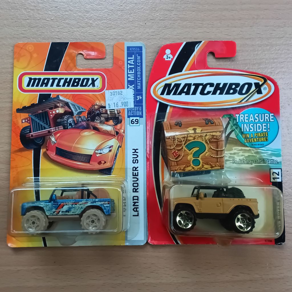2 Diecast Matchbox Mbx Land Rover SVX Kuning dan Biru