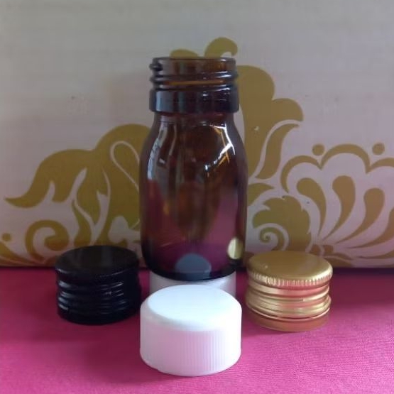 Botol kaca amber 30Ml Tutup ulir