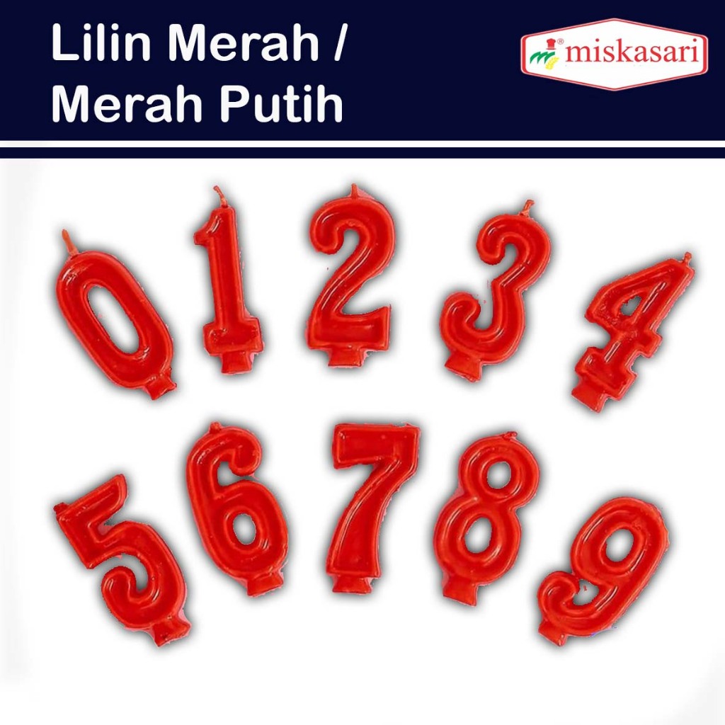 Lilin Angka Merah / Merah Putih