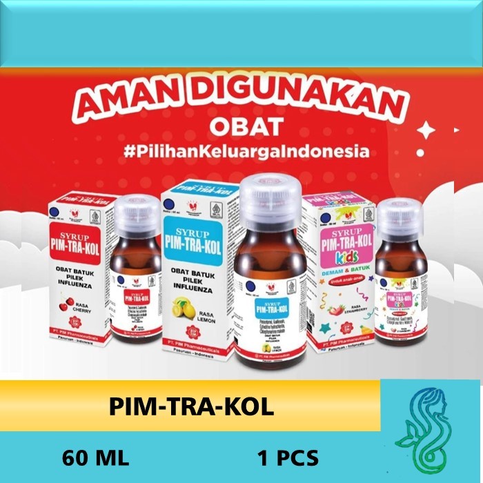 PIM-TRA-KOL SERIES ANAK DAN DEWASA CHERRY DAN LEMON 60 ML / PIMTRAKOL OBAT BATUK PILEK DEMAM PIM TRA