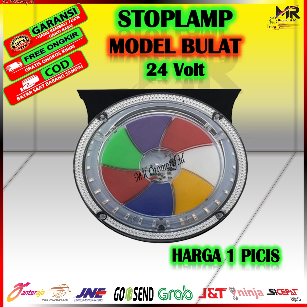 Lampu Stoplamp LED Variasi Stop lamp Rem Belakang Model F1 Bulat Nyala 6 Warna Terbaru LED Running R