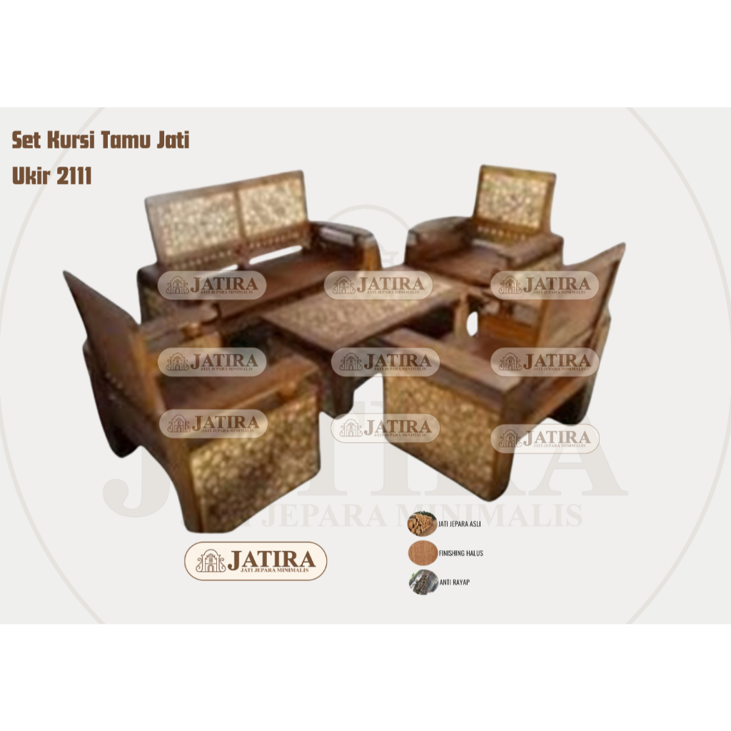 Set Kursi Tamu Jati Tumpuk Ukir Minimalis 2111 | Kursi Sofa Tamu Jati Jepara Asli Murah Palembang