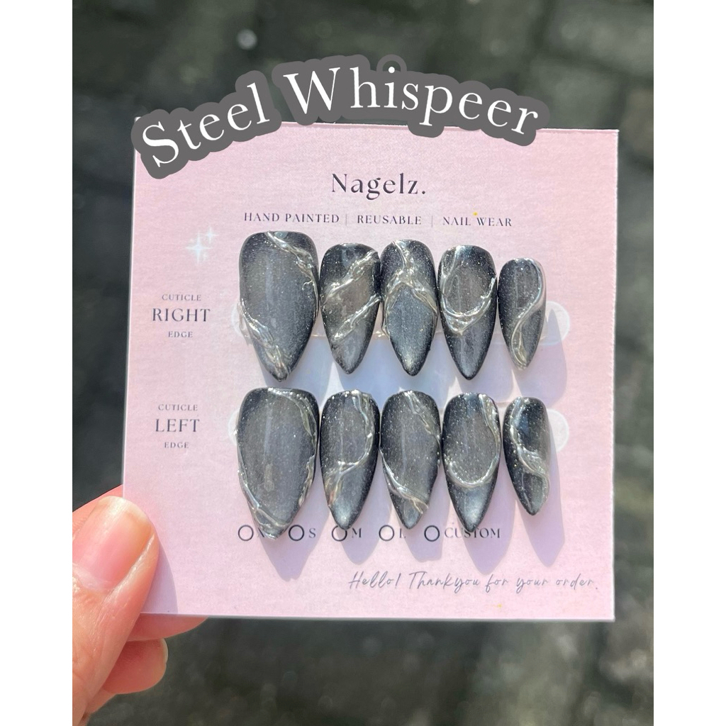 Steel Whispeer - PRESS ON NAIL / KUKU PALSU / NAIL ART / KUKU PALSU MURAH / KUKU PALSU MEDAN / PRESS