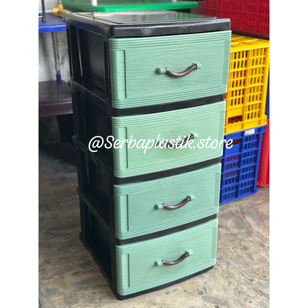 TERBARU Laci 5 tingkat plastik motif kayu / laci baju plastik motif kayu / lemari pakaian plastik / 