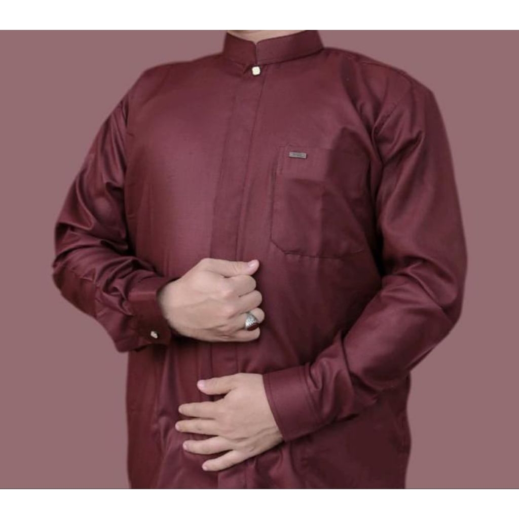 Kemko Kemeja Koko Merk Ammu Collection Model Sultan Pria Lengan Panjang