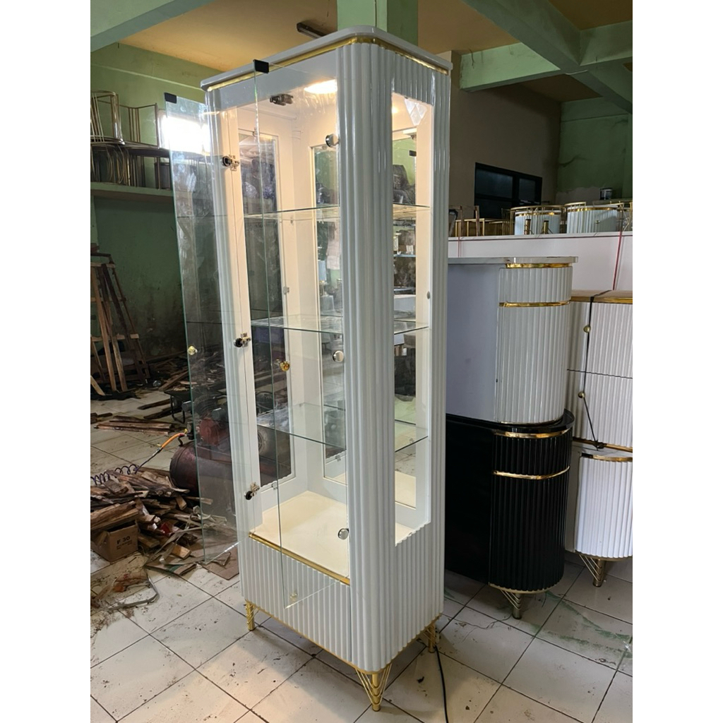 Almari kaca minimalis almari baju almari tas moder aesthetic