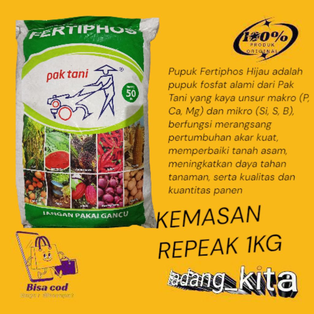 pupuk FERTIPHOS HIJAU kemasan REPEAK 1kg