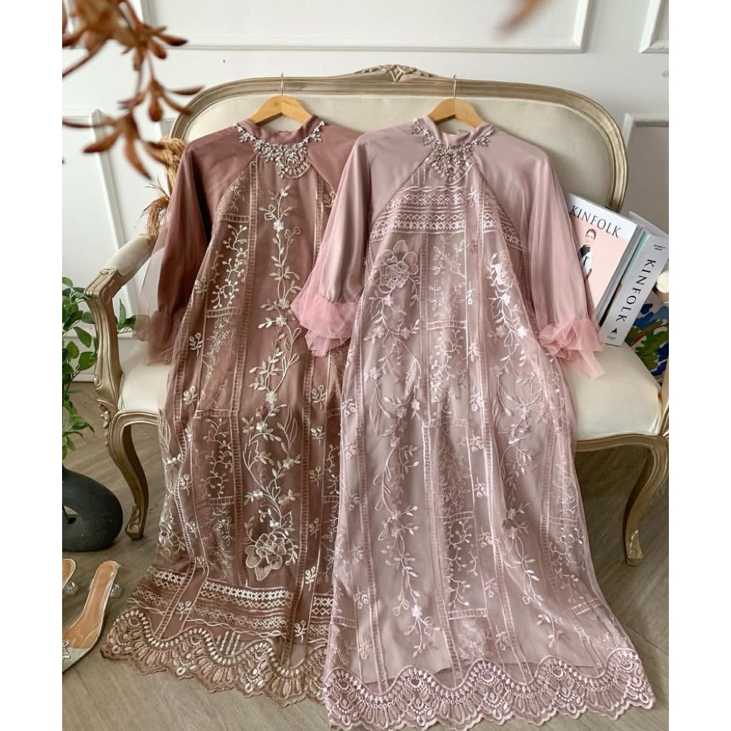 Dania brokat dress/ dress brokat/ dress lebaran/ baju lebaran