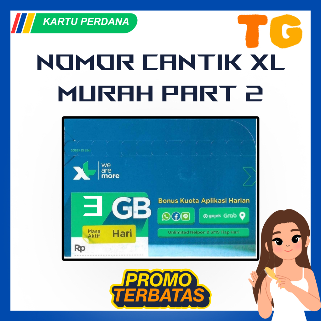 Kartu Perdana Nomor Cantik XL Kuota 3GB Murah Nasional Segel Bagian 2