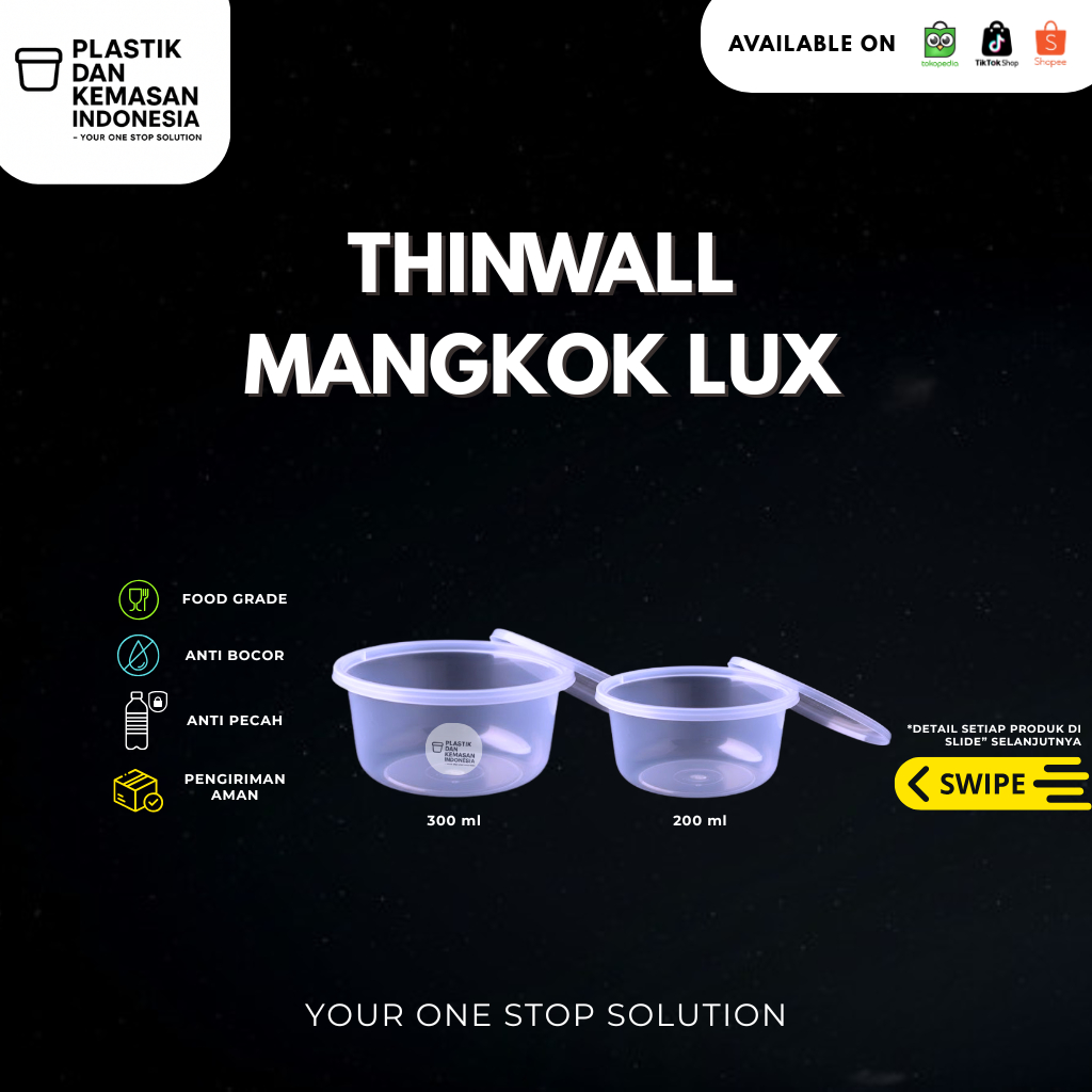 Thinwall Mangkok Lux 300 ml/200 ml Food Grade