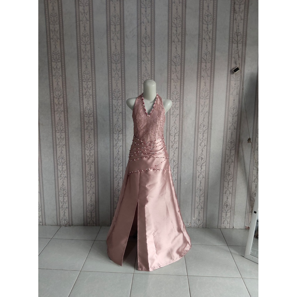 PRELOVED DRESS/GOWN PESTA ROSE GOLD