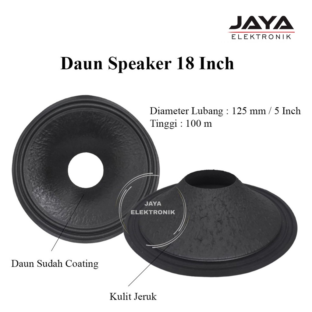 Daun Speaker 18 Inch Diameter Lubang 125 mm Tinggi 100 mm 2 Rim Import