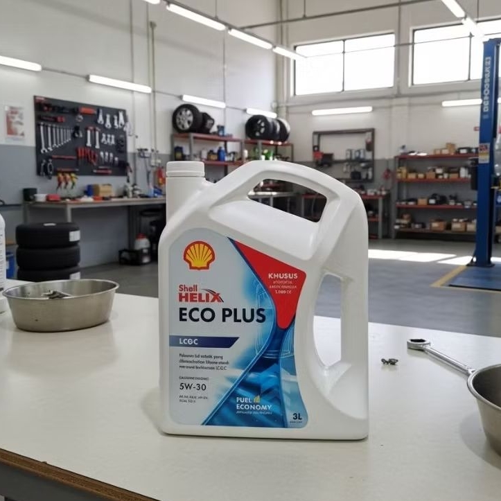 Oli Shell Helix Eco Plus 5w-30/5w-30 full Synthetic LCGC 3liter
