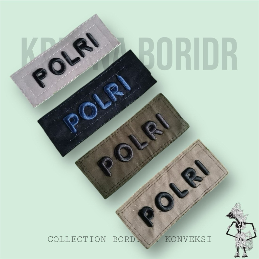Nama Polri/Atribut Running Polri/Nama Custom Polri Timbul Bordir