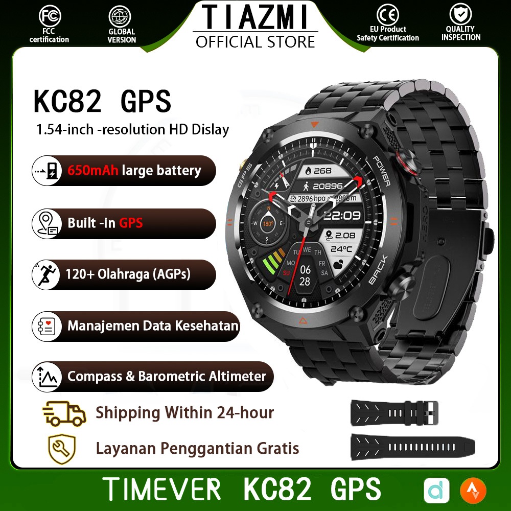 TIAZMI KC82 |  Built-in GPS | jam tangan pintar | tahan air 1ATM | jam tangan militer | ketinggian/t