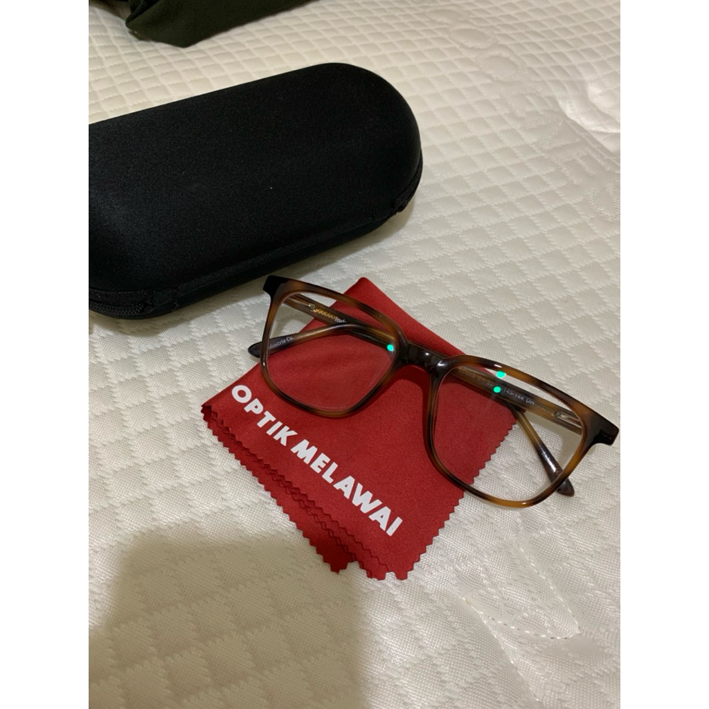 OPTIK MELAWAI Tortoise Brown Frame + Lensa Kaca Mata Minus Silinder