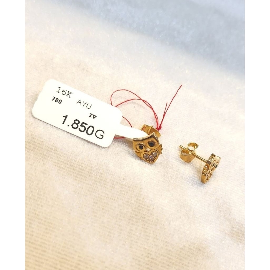 Anting emas 70 owl hati