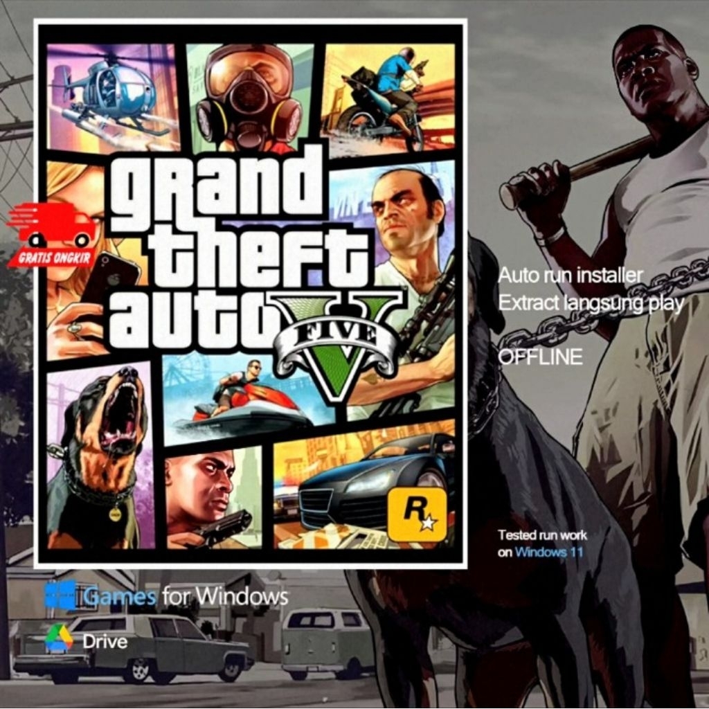 Grand Theft Auto V - GTA V PC Game (Original, Bisa Roleplay, Full DLC)